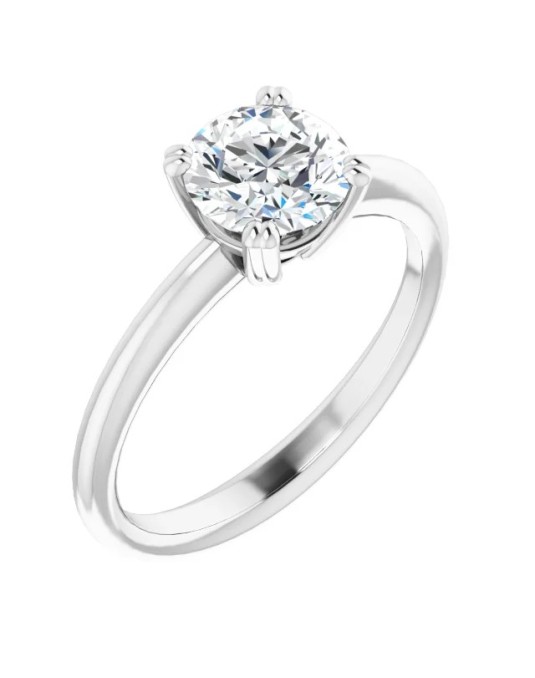 ANELLO SOLITARIO IN ORO BIANCO 18K CON DIAMANTE NATURALE CERTIFICATO DGC