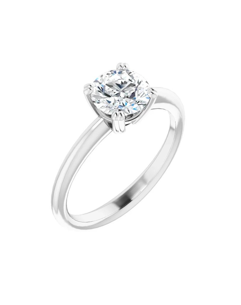 ANELLO SOLITARIO IN ORO BIANCO 18K CON DIAMANTE NATURALE CERTIFICATO DGC