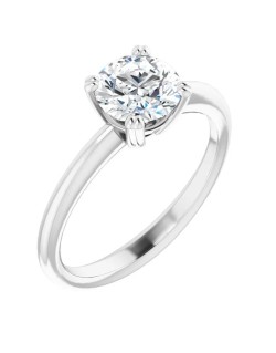 ANELLO SOLITARIO IN ORO BIANCO 18K CON DIAMANTE NATURALE CERTIFICATO DGC