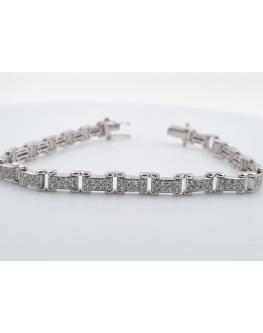 Bracciale tennis oro bianco 18k con diamanti naturali 2 carati G VS