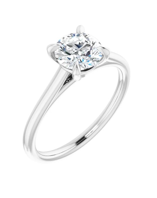 ANELLO SOLITARIO IN ORO BIANCO 18K CON DIAMANTE NATURALE CERTIFICATO DGC