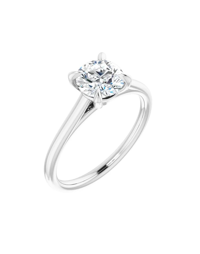ANELLO SOLITARIO IN ORO BIANCO 18K CON DIAMANTE NATURALE CERTIFICATO DGC