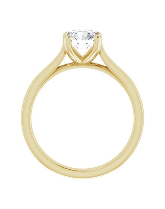 ANELLO SOLITARIO IN ORO GIALLO 18K CON DIAMANTE NATURALE CERTIFICATO DGC