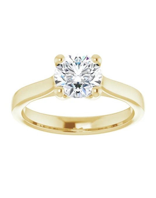 ANELLO SOLITARIO IN ORO GIALLO 18K CON DIAMANTE NATURALE CERTIFICATO DGC