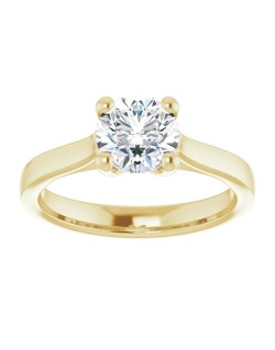 ANELLO SOLITARIO IN ORO GIALLO 18K CON DIAMANTE NATURALE CERTIFICATO DGC