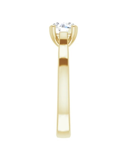 ANELLO SOLITARIO IN ORO GIALLO 18K CON DIAMANTE NATURALE CERTIFICATO DGC