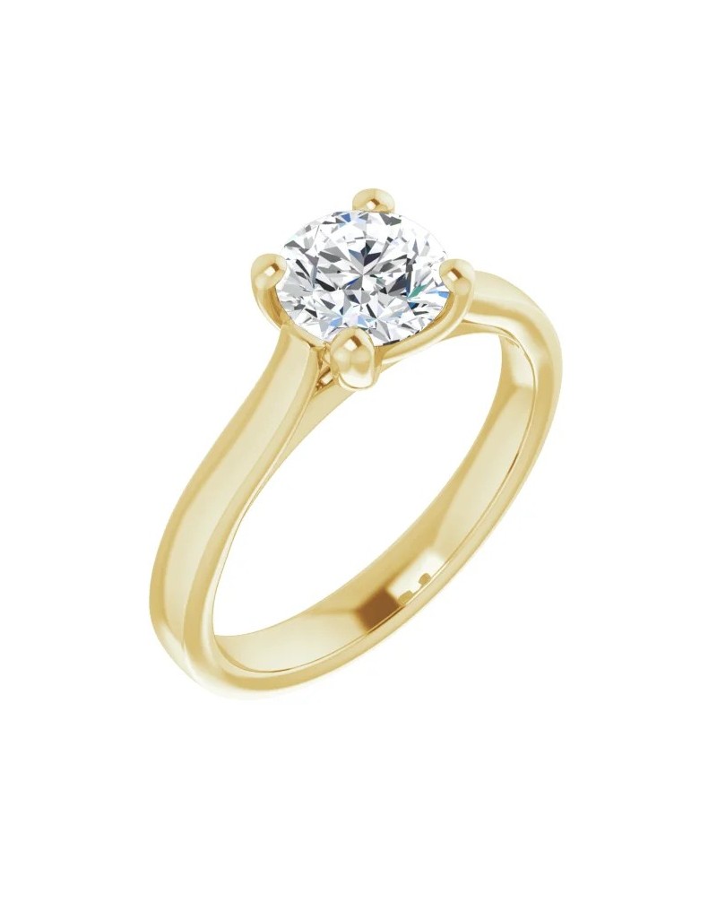 ANELLO SOLITARIO IN ORO GIALLO 18K CON DIAMANTE NATURALE CERTIFICATO DGC