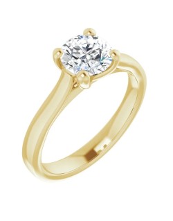 ANELLO SOLITARIO IN ORO GIALLO 18K CON DIAMANTE NATURALE CERTIFICATO DGC