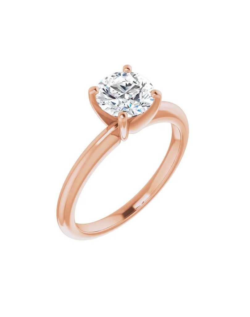 ANELLO SOLITARIO IN ORO ROSA 18K CON DIAMANTE NATURALE CERTIFICATO DGC
