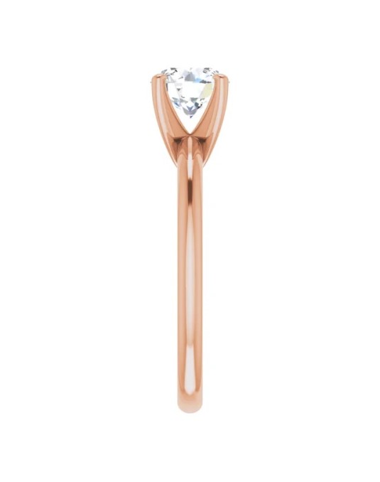 ANELLO SOLITARIO IN ORO ROSA 18K CON DIAMANTE NATURALE CERTIFICATO DGC