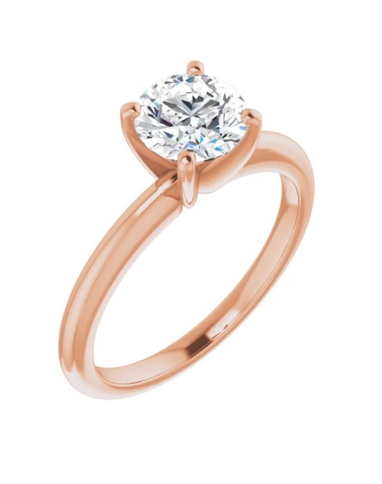 ANELLO SOLITARIO IN ORO ROSA 18K CON DIAMANTE NATURALE CERTIFICATO DGC