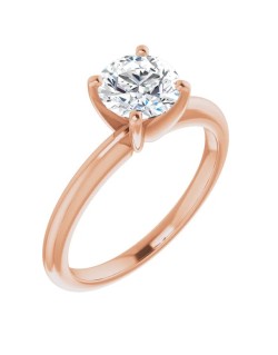 ANELLO SOLITARIO IN ORO ROSA 18K CON DIAMANTE NATURALE CERTIFICATO DGC