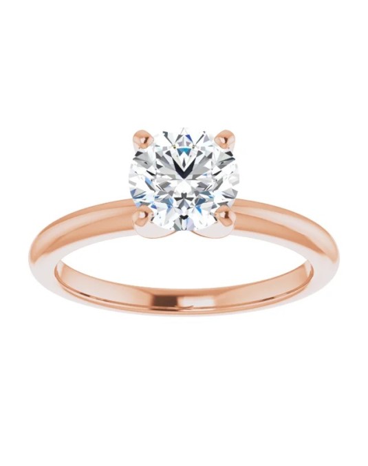 ANELLO SOLITARIO IN ORO ROSA 18K CON DIAMANTE NATURALE CERTIFICATO DGC
