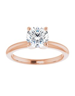 ANELLO SOLITARIO IN ORO ROSA 18K CON DIAMANTE NATURALE CERTIFICATO DGC