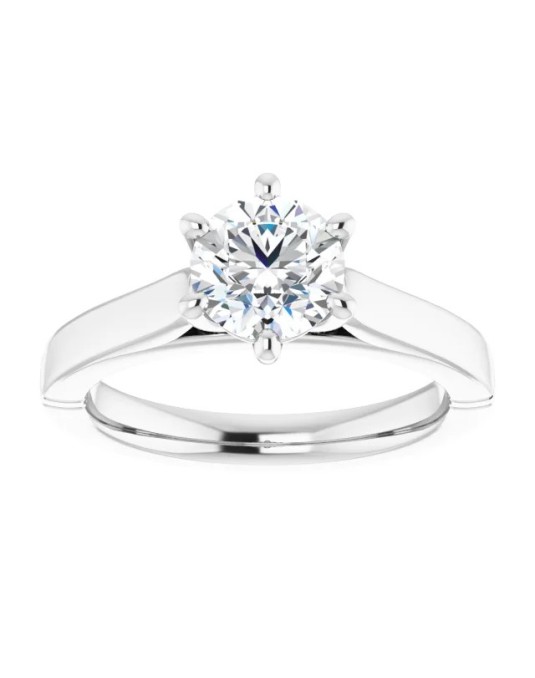 ANELLO SOLITARIO IN ORO BIANCO 18K CON DIAMANTE NATURALE CERTIFICATO DGC