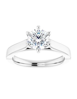 ANELLO SOLITARIO IN ORO BIANCO 18K CON DIAMANTE NATURALE CERTIFICATO DGC