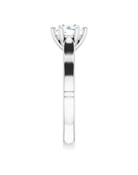 ANELLO SOLITARIO IN ORO BIANCO 18K CON DIAMANTE NATURALE CERTIFICATO DGC