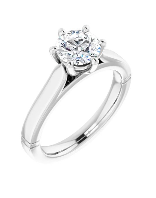 ANELLO SOLITARIO IN ORO BIANCO 18K CON DIAMANTE NATURALE CERTIFICATO DGC