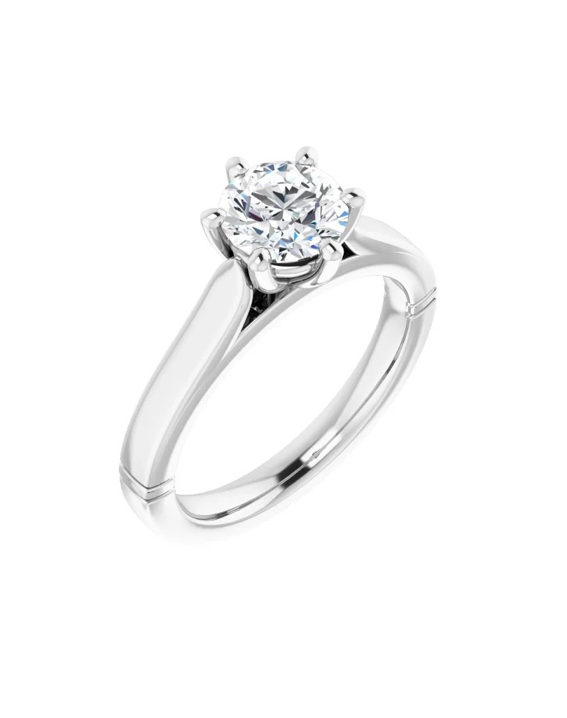 ANELLO SOLITARIO IN ORO BIANCO 18K CON DIAMANTE NATURALE CERTIFICATO DGC