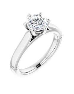 ANELLO SOLITARIO IN ORO BIANCO 18K CON DIAMANTE NATURALE CERTIFICATO DGC