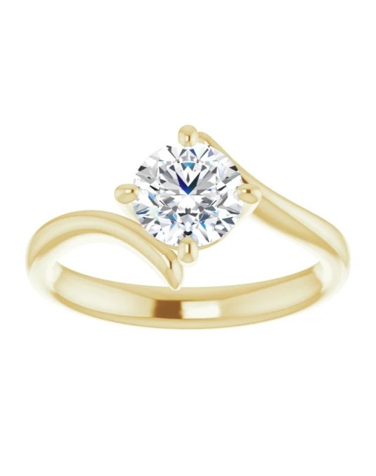 ANELLO SOLITARIO IN ORO GIALLO 18K CON DIAMANTE NATURALE CERTIFICATO DGC