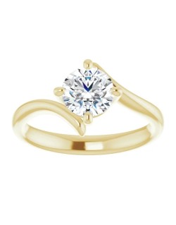 ANELLO SOLITARIO IN ORO GIALLO 18K CON DIAMANTE NATURALE CERTIFICATO DGC