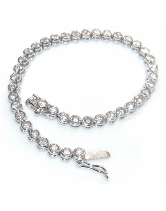 BRACCIALE TENNIS IN ORO BIANCO 18 K CON DIAMANTI NATURALI E VVS