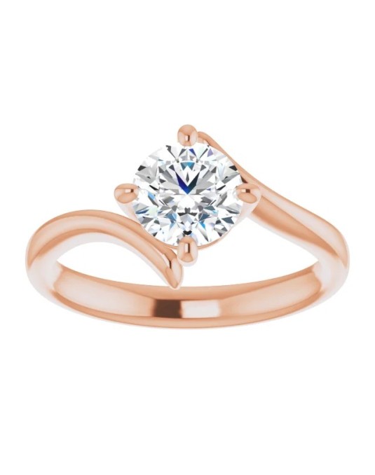 ANELLO SOLITARIO IN ORO ROSA 18 K CON DIAMANTE NATURALE CERTIFICATO DGC