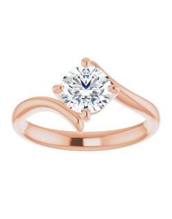 ANELLO SOLITARIO IN ORO ROSA 18 K CON DIAMANTE NATURALE CERTIFICATO DGC