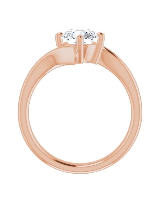 ANELLO SOLITARIO IN ORO ROSA 18 K CON DIAMANTE NATURALE CERTIFICATO DGC