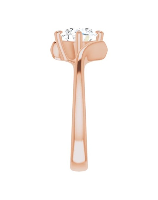 ANELLO SOLITARIO IN ORO ROSA 18 K CON DIAMANTE NATURALE CERTIFICATO DGC
