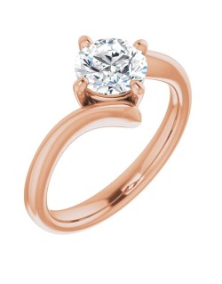ANELLO SOLITARIO IN ORO ROSA 18 K CON DIAMANTE NATURALE CERTIFICATO DGC