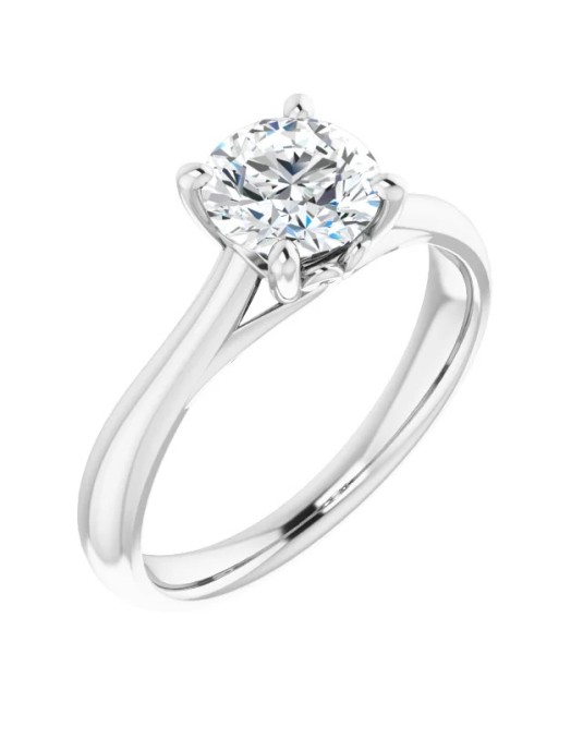 ANELLO SOLITARIO IN ORO BIANCO 18 K CON DIAMANTE NATURALE CERTIFICATO DGC