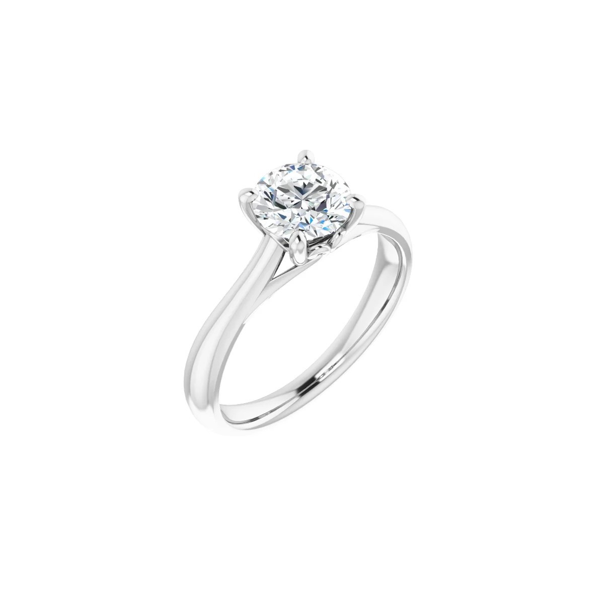 ANELLO SOLITARIO IN ORO BIANCO 18 K CON DIAMANTE NATURALE CERTIFICATO DGC