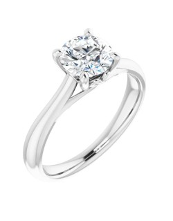 ANELLO SOLITARIO IN ORO BIANCO 18 K CON DIAMANTE NATURALE CERTIFICATO DGC