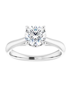 ANELLO SOLITARIO IN ORO BIANCO 18 K CON DIAMANTE NATURALE CERTIFICATO DGC