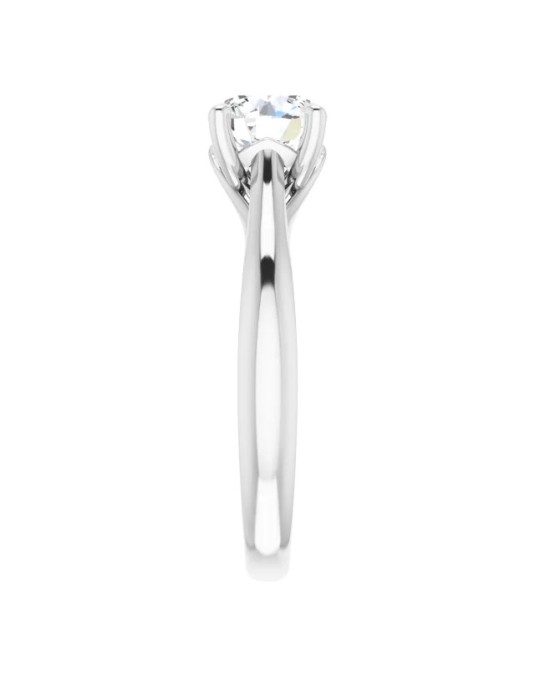 ANELLO SOLITARIO IN ORO BIANCO 18 K CON DIAMANTE NATURALE CERTIFICATO DGC