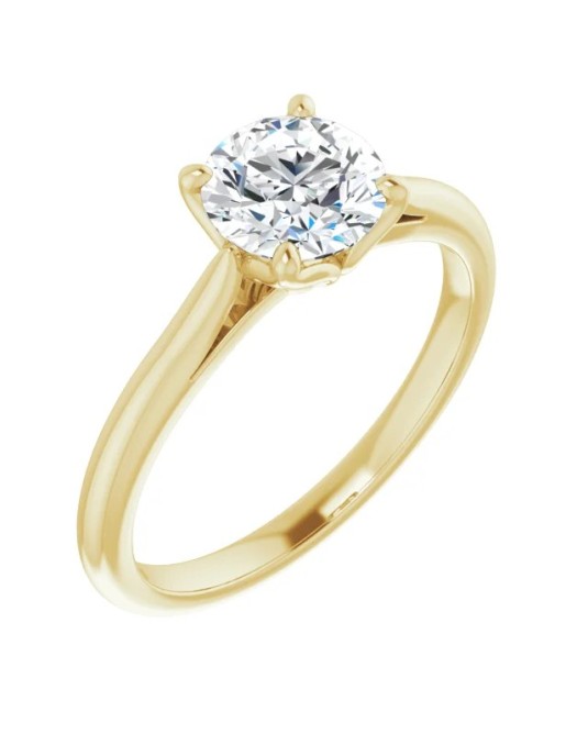 ANELLO SOLITARIO IN ORO GIALLO 18 K CON DIAMANTE NATURALE CERTIFICATO DGC