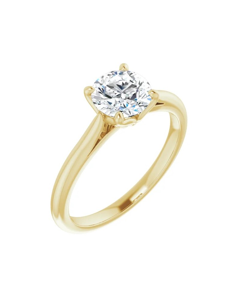ANELLO SOLITARIO IN ORO GIALLO 18 K CON DIAMANTE NATURALE CERTIFICATO DGC