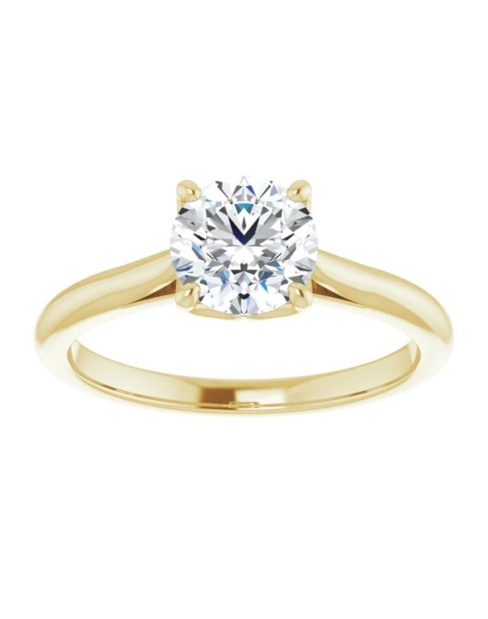 ANELLO SOLITARIO IN ORO GIALLO 18 K CON DIAMANTE NATURALE CERTIFICATO DGC