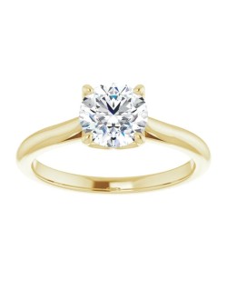 ANELLO SOLITARIO IN ORO GIALLO 18 K CON DIAMANTE NATURALE CERTIFICATO DGC