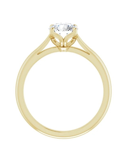 ANELLO SOLITARIO IN ORO GIALLO 18 K CON DIAMANTE NATURALE CERTIFICATO DGC