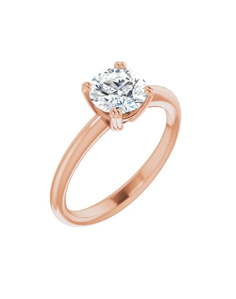 ANELLO SOLITARIO IN ORO ROSA 18K CON DIAMANTE NATURALE CERTIFICATO DGC