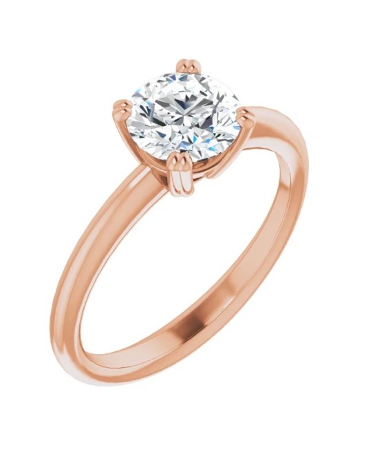 ANELLO SOLITARIO IN ORO ROSA 18K CON DIAMANTE NATURALE CERTIFICATO DGC