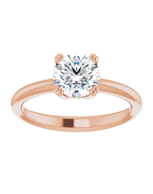 ANELLO SOLITARIO IN ORO ROSA 18K CON DIAMANTE NATURALE CERTIFICATO DGC