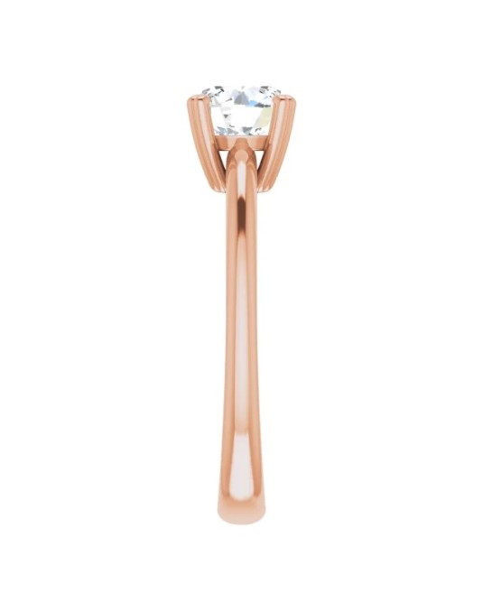 ANELLO SOLITARIO IN ORO ROSA 18K CON DIAMANTE NATURALE CERTIFICATO DGC