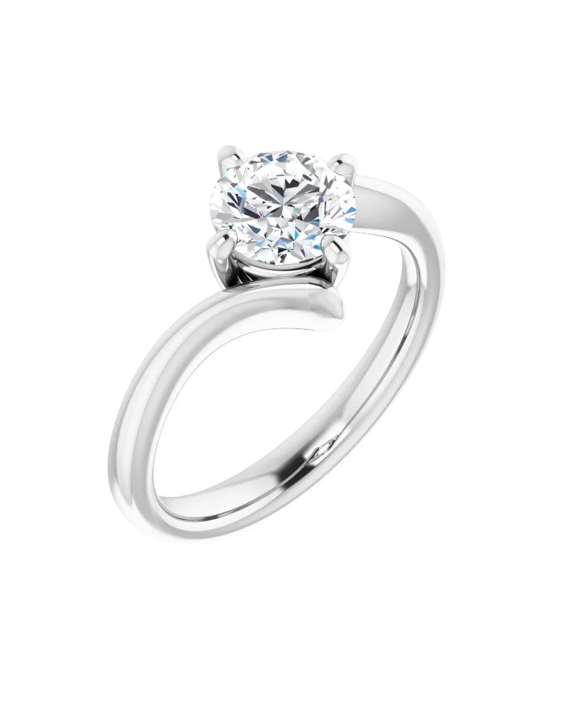 ANELLO SOLITARIO IN ORO BIANCO 18 K CON DIAMANTE NATURALE CERTIFICATO DGC