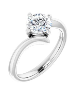 ANELLO SOLITARIO IN ORO BIANCO 18 K CON DIAMANTE NATURALE CERTIFICATO DGC