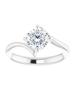 ANELLO SOLITARIO IN ORO BIANCO 18 K CON DIAMANTE NATURALE CERTIFICATO DGC