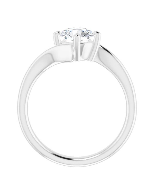 ANELLO SOLITARIO IN ORO BIANCO 18 K CON DIAMANTE NATURALE CERTIFICATO DGC